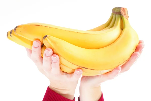 Bunch bananas isolado no fundo branco — Fotografia de Stock