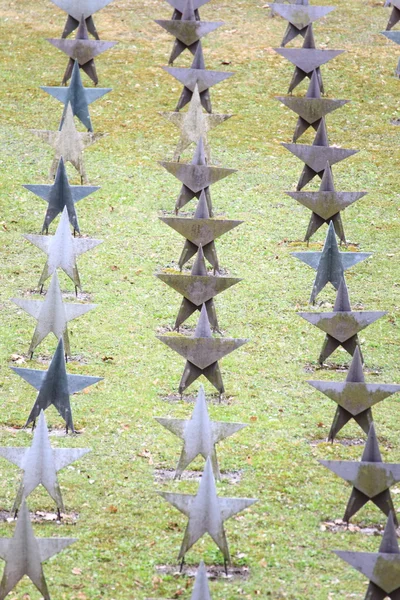 Rows Of Star Tombstone at cemetery, Gdynia, Poland — Stock Photo, Image