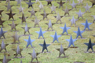 Rows Of Star Tombstone at cemetery, Gdynia, Poland clipart