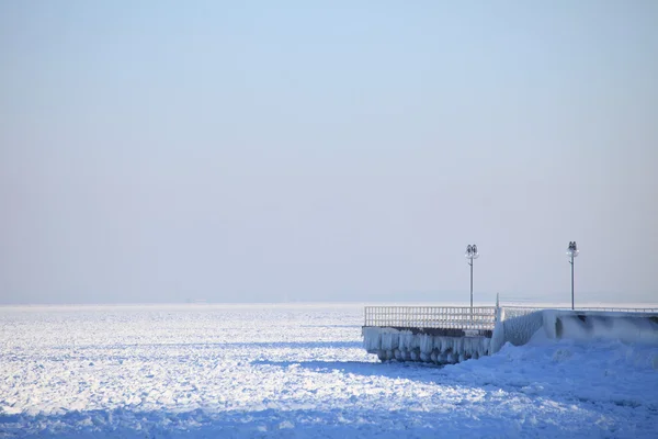 stock image Winter landscape sea and snow and ice