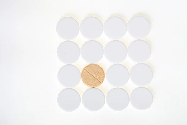 Branco grandes pílulas fundo — Fotografia de Stock