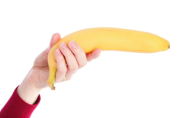 Banana isolata su sfondo bianco — Foto Stock
