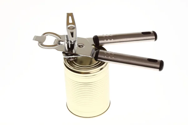 Can with can opener — Stock Photo, Image