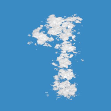 Cloud number 1 clipart