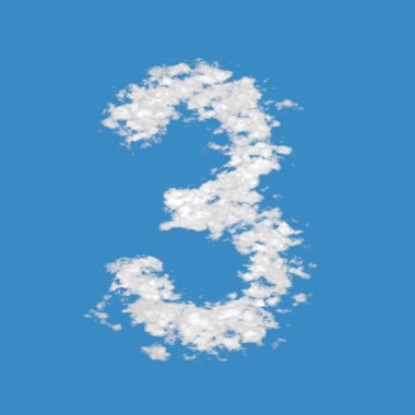 Cloud number 3 clipart