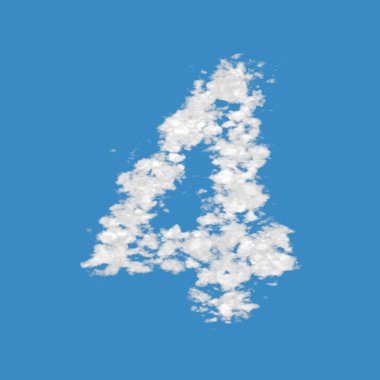 Cloud number 4 clipart