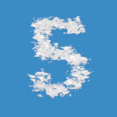 Cloud number 5 clipart