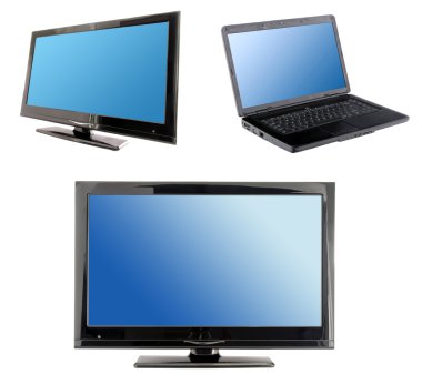 Blue computer screens display clipart