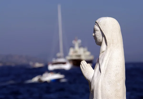 Vallási szobor Saint Tropez-ban — Stock Fotó