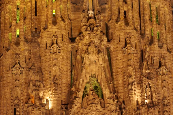 Sagrada família à noite, Barcelona — Fotografia de Stock