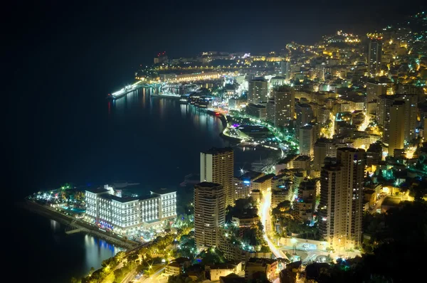 Monaco, monte carlo v noci — Stock fotografie