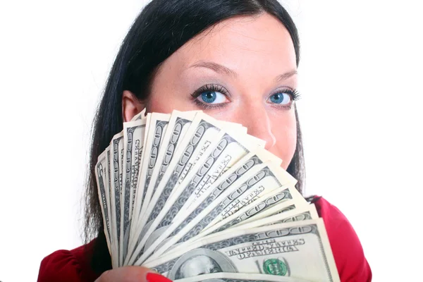Brunette girl with money Stock Picture