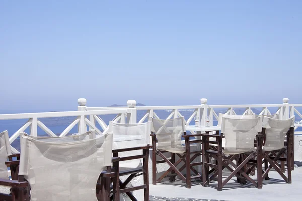 Santorini kıyıda Cafe — Stok fotoğraf