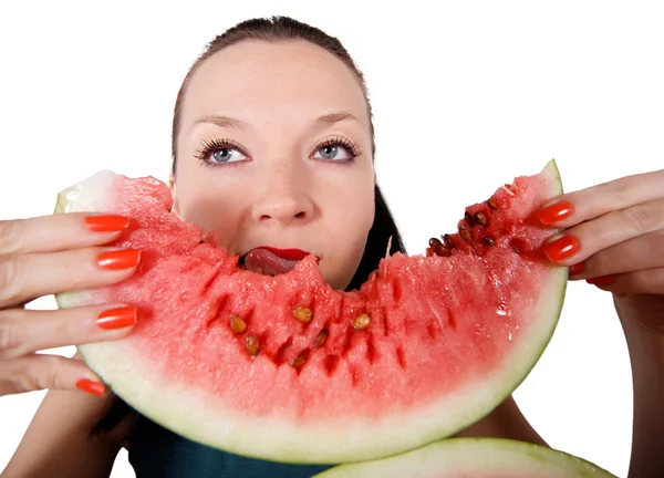 Läckra färsk vattenmelon isolerade — Stockfoto