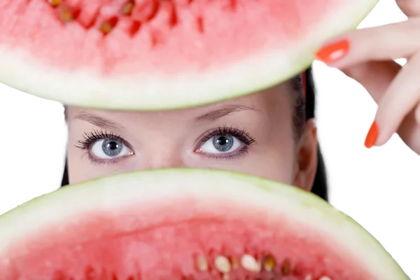Blick von Wassermelone isoliert — Stockfoto