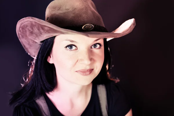 Portrét dívky v klobouku — Stock fotografie