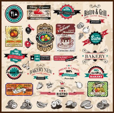 Premium quality collection of Vintage labels clipart