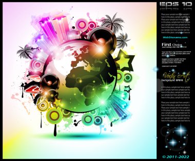 Music Club background for disco dance clipart