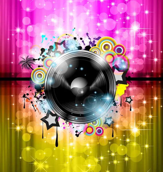 Fond de club de musique pour la danse disco — Image vectorielle