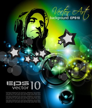Music Club background for disco flyer clipart