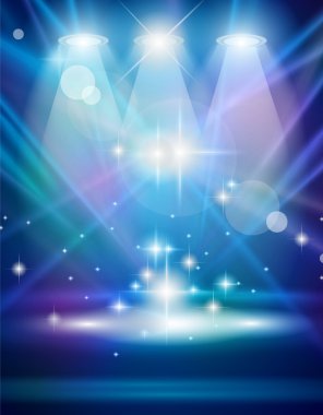 Magic Spotlights with Blue rays clipart