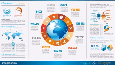 Infographics page with a lot of design elements clipart
