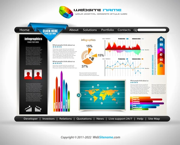 Hitech Website - Design elegante per le imprese — Vettoriale Stock