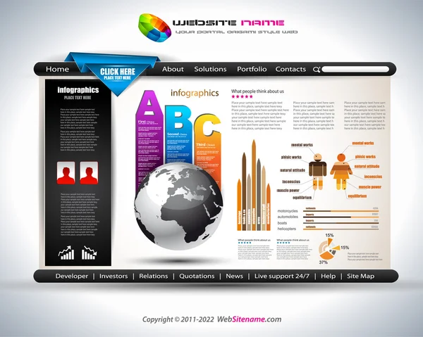 HITECH ιστοσελίδα - κομψή σχεδίαση για τις επιχειρήσεις — Διανυσματικό Αρχείο