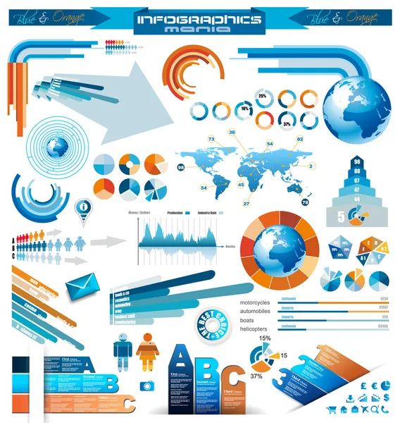 Prémiové infografiky master collection — Stockový vektor