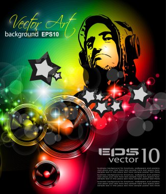 Music Club background for disco flyer clipart