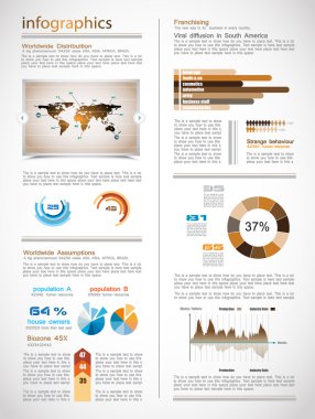 infographics sayfa tasarım öğeleri bir sürü