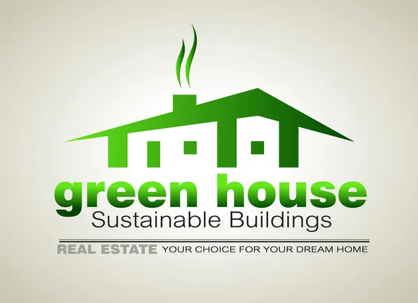 stock vector Green Eco sustainable house icon