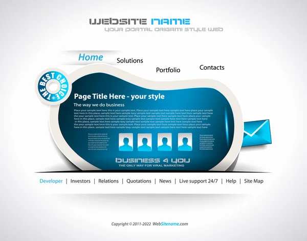 Templave web moderna con fondo de estilo de papel — Vector de stock