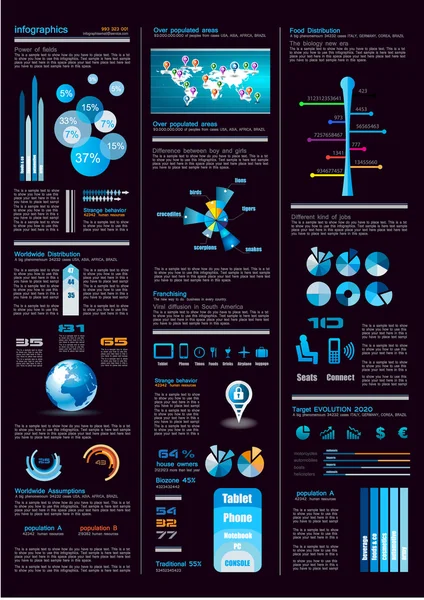 Infographics sayfa tasarım öğeleri bir sürü — Stok Vektör