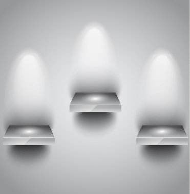 Shelf with spotlights clipart