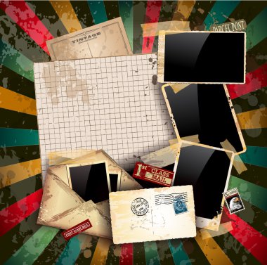 Vintage scrapbook composition clipart