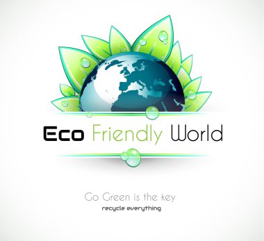 Ecology green background clipart