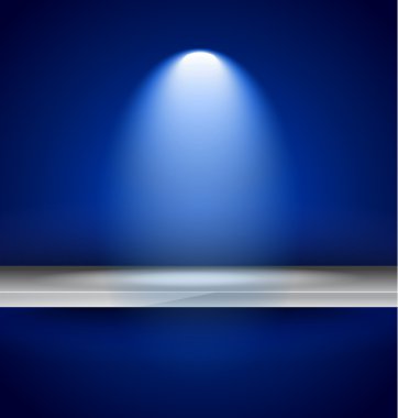 Shelf with spotlights to use for products advertisement clipart