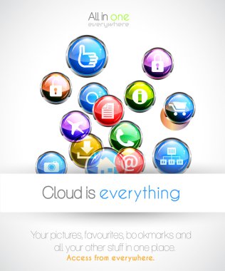 Cloud computin concept background clipart