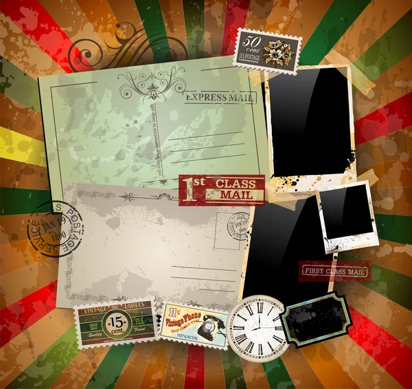 Vintage scrapbook samenstelling — Stockvector