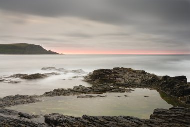 deniz manzarası, Step görünümüne gidin, polzeath, cornwall.