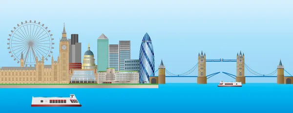 London Skyline Panorama Illustration — Stock vektor