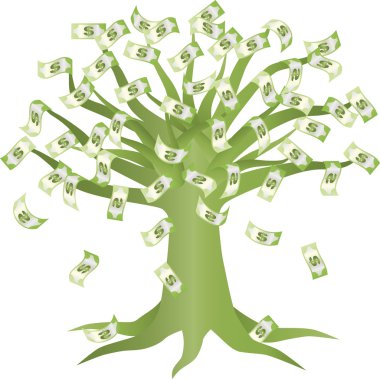 Yeşil para ağacı illüstrasyon