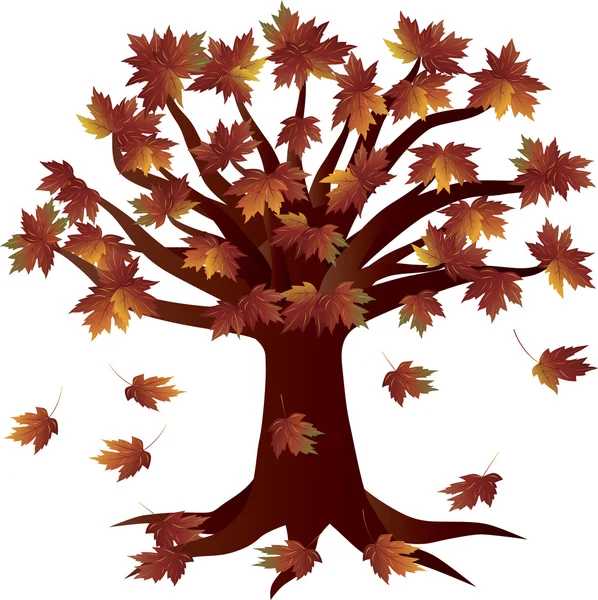 Podzim sezony podzimní strom ilustrace — Stockový vektor