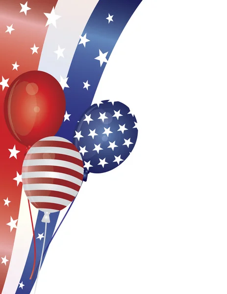 4 $ ος του Ιουλίου μπαλόνια με σύνορα εικονογράφηση — Διανυσματικό Αρχείο