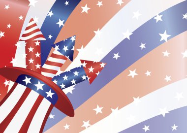 4th of July Fireworks in Hat Illustration clipart