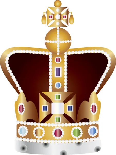 英語の即位の王冠の宝石の図 — ストックベクタ
