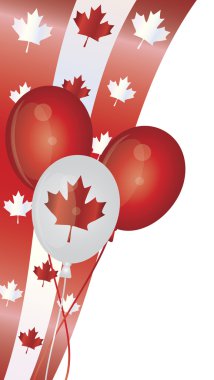 Happy Canada Day Balloons Illustration clipart