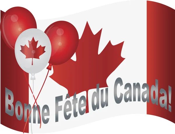 幸せカナダ日の国旗や風船図 — ストックベクタ
