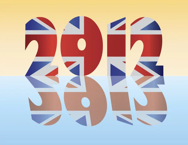 Londra Inghilterra 2012 Silhouette Flag Illustrazione — Vettoriale Stock